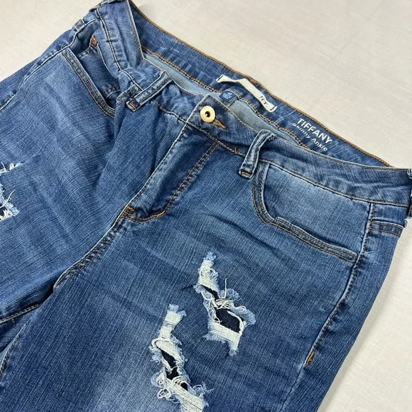 !IT-Tiffany Skinny Distressed Ankle Stretch Denim Jeans Women's size 12 B-3 - Picture 2 of 7